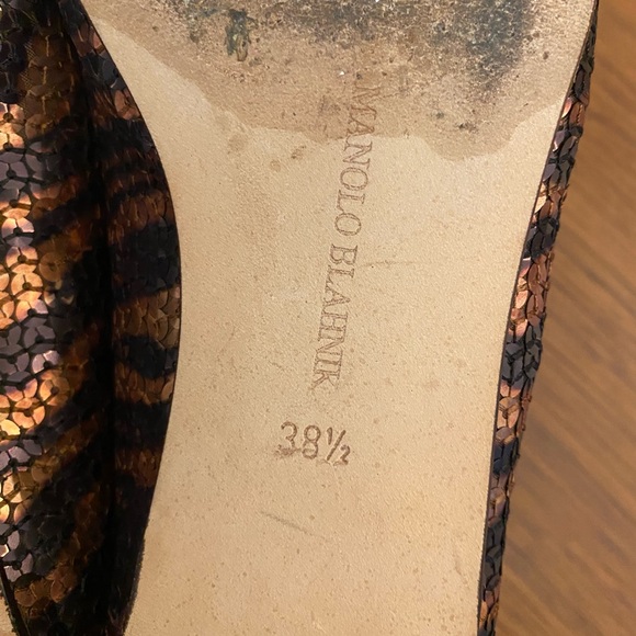 Manolo Blahnik Sequined Pointed Toe Flats - Picture 7 of 7